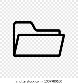 Documents folder icon vector on transparent grid