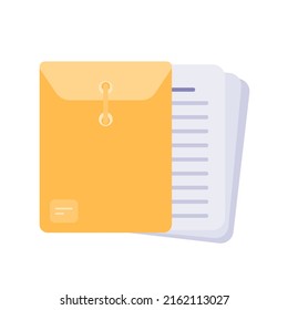 Documents in the folder. Illustration isolated for graphic and web design. Vector icon