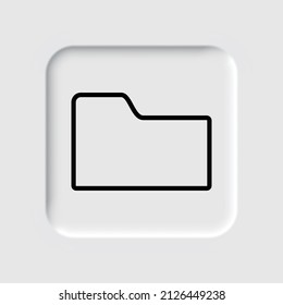 Documents folder simple icon. Flat desing. Neumorphism design.ai