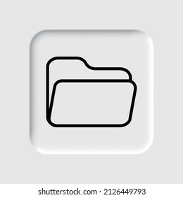 Documents folder simple icon vector. Flat desing. Neumorphism design.ai
