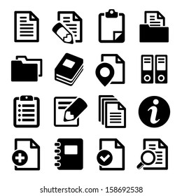 Documents and folders icons set.