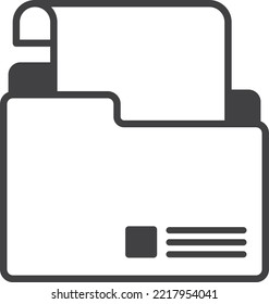 Dokumenten- und Ordner-Illustration im minimalen Stil einzeln auf Hintergrund