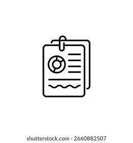 Documents With Graph Attached By A Paperclip Presentation Icon