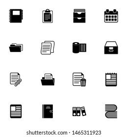 Documents icon - Expand to any size - Change to any colour. Perfect Flat Vector Contains such Icons as paper document, newspaper, attachment file, calendar, sheet, books, office folders, note, archive