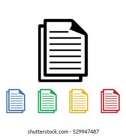 Documents icon. Documents icons universal set for web and mobile