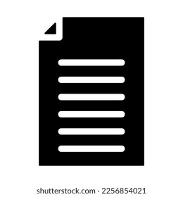 icono de documentos o logotipo símbolo de señas aislado ilustración vectorial - iconos vectoriales de estilo negro de alta calidad