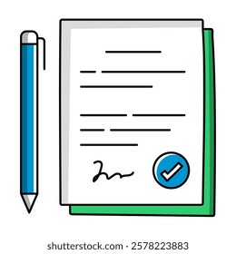 Documents Icon. Official Paperwork and Digital Records Illustration for Business and Administration.