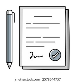 Documents Icon. Official Paperwork and Digital Records Illustration for Business and Administration.