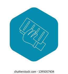 Documents icon. Outline illustration of documents vector icon for web
