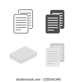Documents icon outline, silhouette, isometric, flat styles