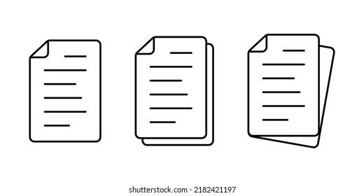 Documents icon set line style