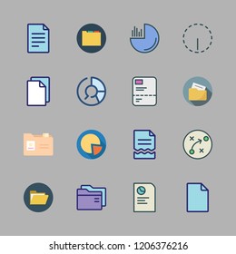 documents icon set. vector set about report, folder, file and strategy icons set.