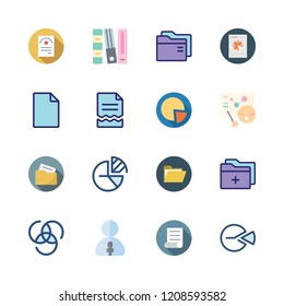 documents icon set. vector set about meeting, folder, reporter and file icons set.