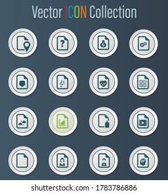 Juego de iconos de documentos para sitios web e interfaz de usuario