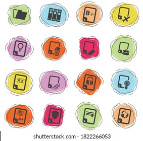Documents icon set for web sites and user interface
