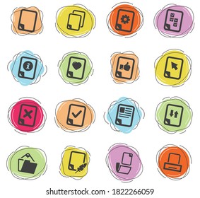 Documents icon set for web sites and user interface