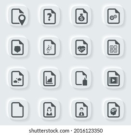 Documents icon set for web sites and user interface