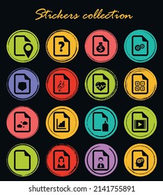 Documents icon set for web sites and user interface