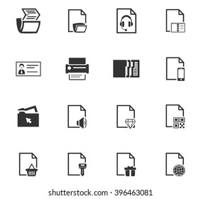 Documents icon set for web sites and user interface
