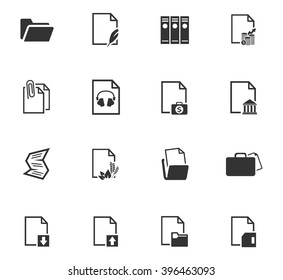Documents icon set for web sites and user interface