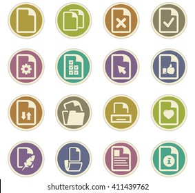 Documents icon set for web sites and user interface