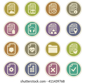Documents icon set for web sites and user interface