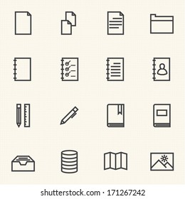 Documents icon sets. Line icons.