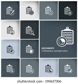Documents icon set,vector