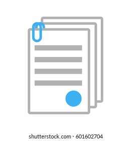 Documents icon sign. Office symbol. paper Sheet contract with stamp