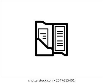 Documents icon solid line vector