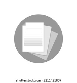 Documents icon. Stack of paper sheets. Confirmed or approved document. Flat illustration isolated on color background.