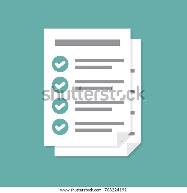 Documents\
icon. Stack of paper sheets. Confirmed or approved document. Flat\
illustration isolated on color\
background.