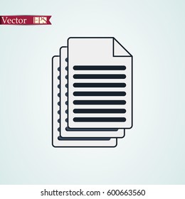 Documents icon stock vector illustration flat design