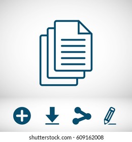 Documents icon stock vector illustration flat design