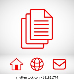 Documents icon stock vector illustration flat design