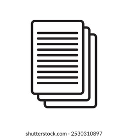 Documents icon Thin line art isolated