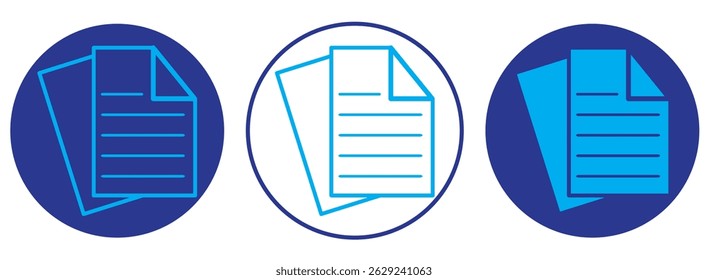 Documents icon Thin line art isolated