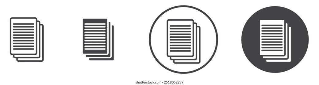 Documents icon thin line illustration