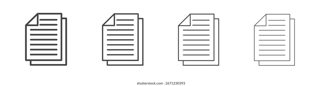 Documents icon. Thin line icon for website design and development, app development.