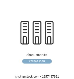ilustración vectorial de icono de documentos. diseño de esquema de icono de documentos.