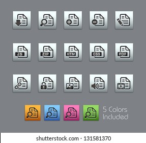 Documents Icons - 1 of 2 // Satinbox Series -------It includes 5 color versions for each icon in different layers ---------