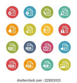 Documents Icons - 1 // Fresh Colors Series ++ Icons and buttons in different layers, easy to change colors ++