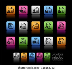 Iconos de documentos - 2 de 2 // Caja de color - Incluye 5 versiones de color para cada icono en diferentes capas -