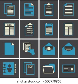 Documents icons set