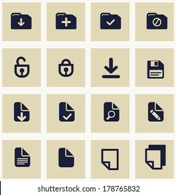 Documents Icons Set. Save The File And Load. Icons For Your Design. Vector