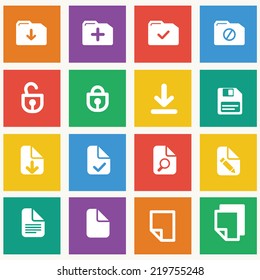 Documents Icons Set. Save the file and load. Icons for your design. Vector EPS 10
