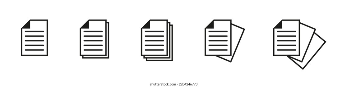 Documents icons vector.  Paper document page icons. File symbol. EPS 10