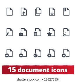 Documents icons: vector set of papers and files