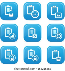 Documents icons,Blue buttons,vector