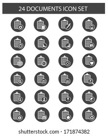 Documents icons,Gray version,vector